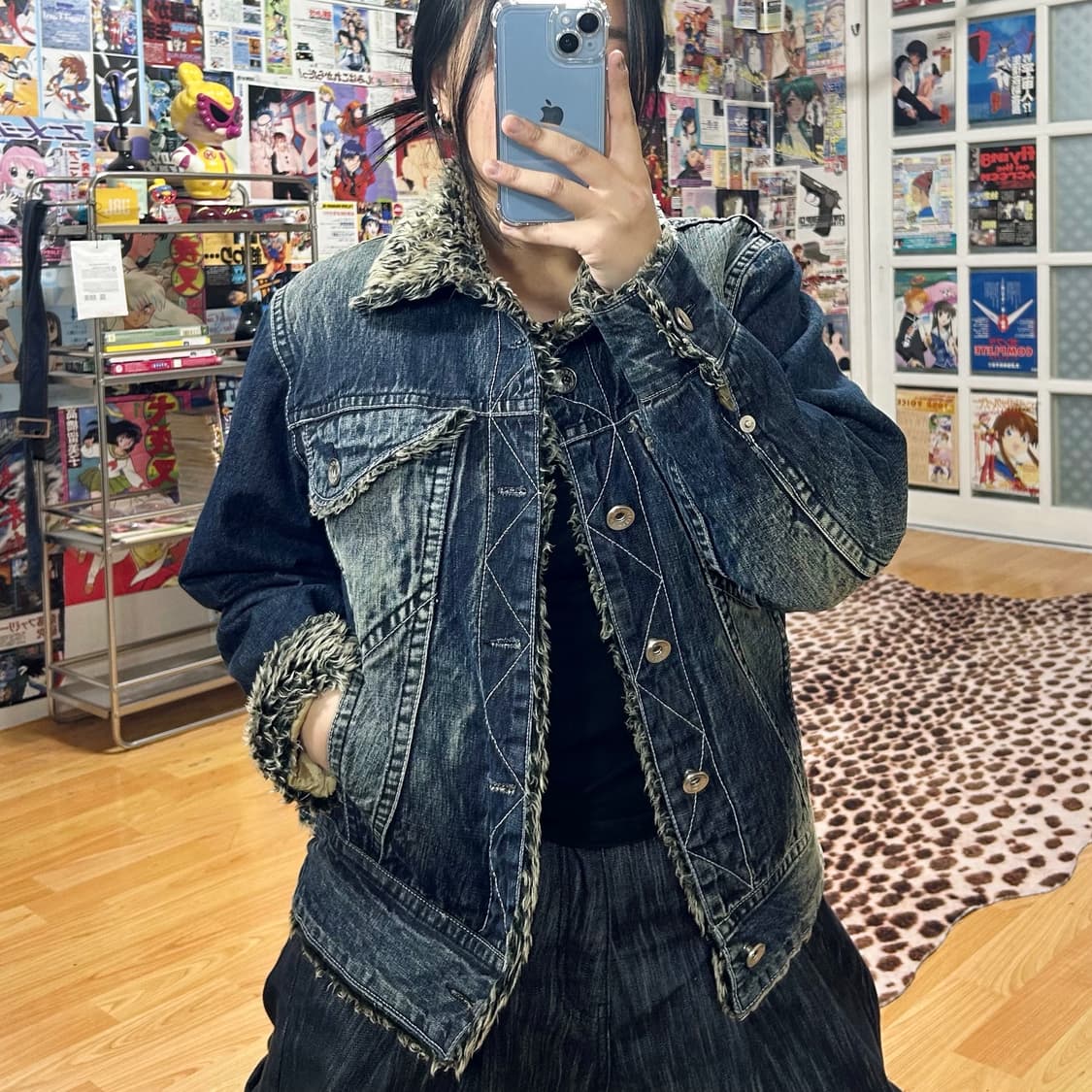 빈티지 진청 워싱 쉐르파 데님 자켓 상품이미지1