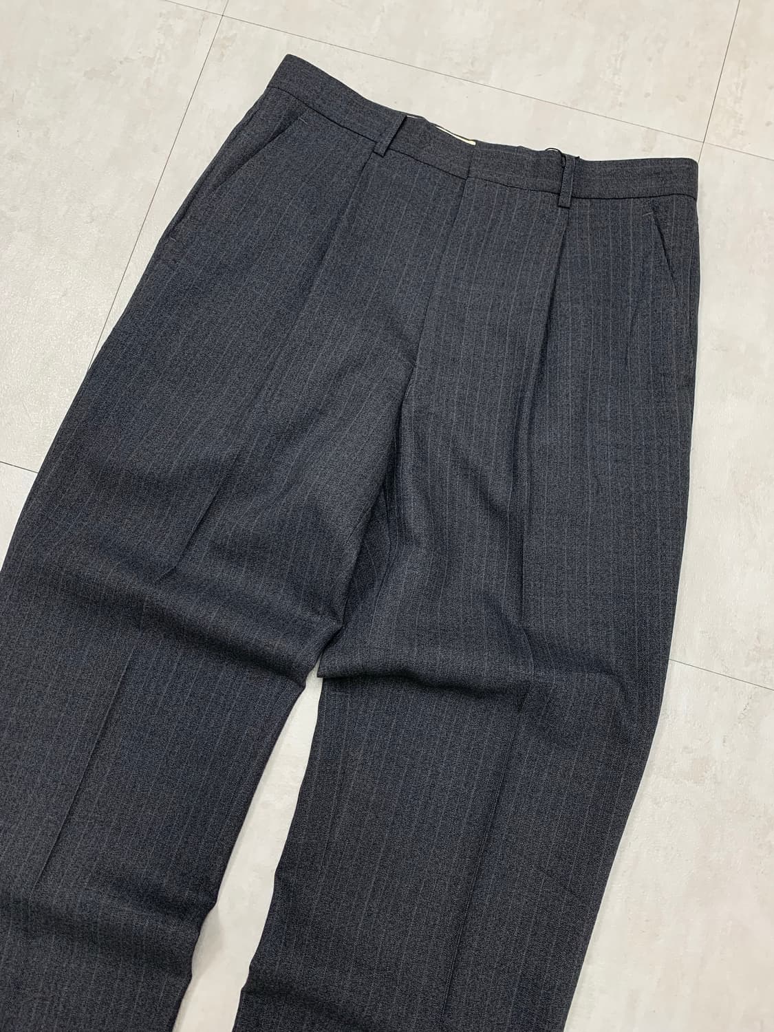 Ele-ku:i 블랙 스트라이프 슬랙스 #531 상품이미지2