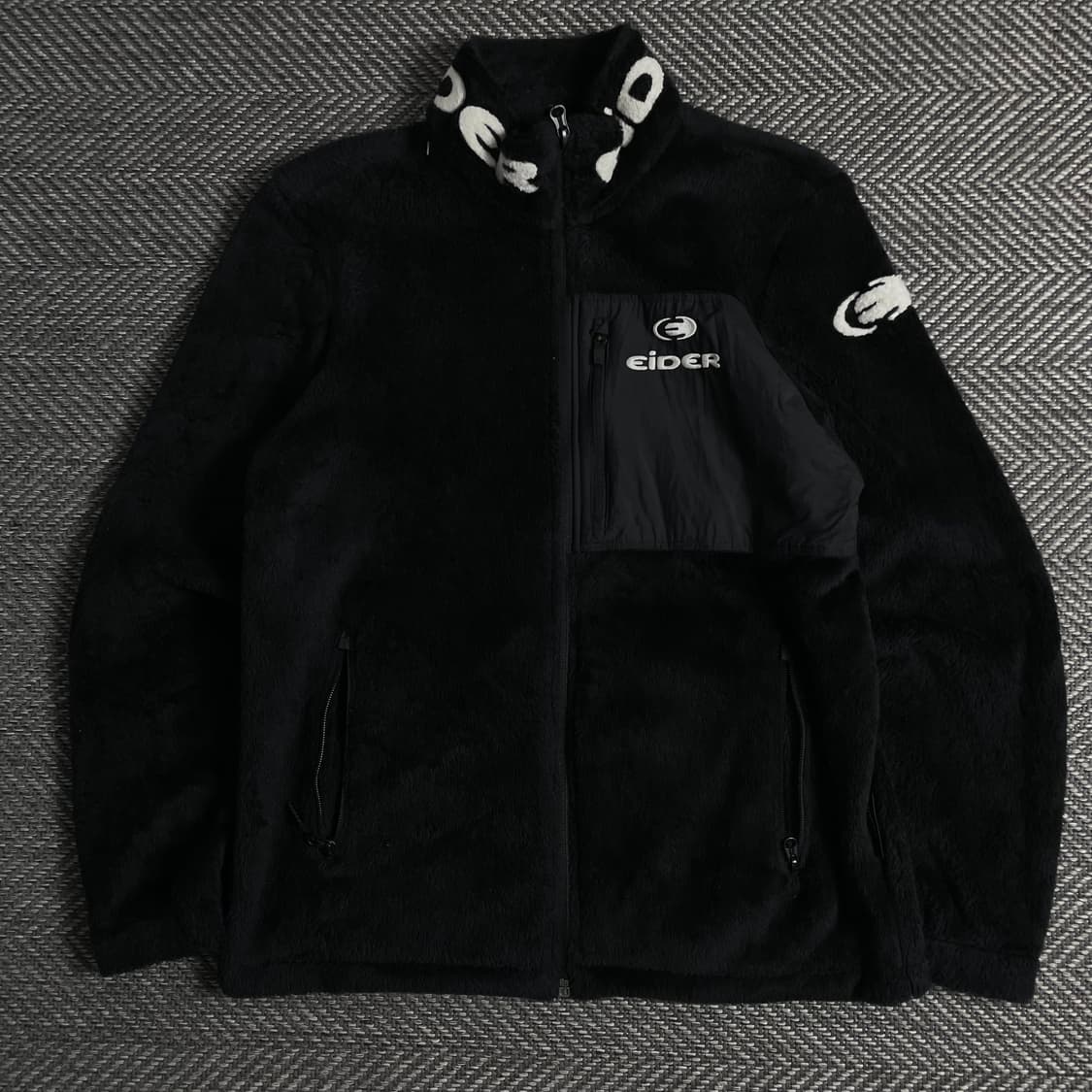 아이더 블랙 넥 로고 플리스 집업 자켓 y 3675 상품이미지2