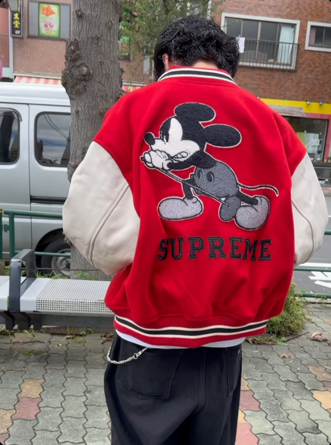 슈프림 넘버나인 미키마우스 바시티 자켓 M 상품이미지2