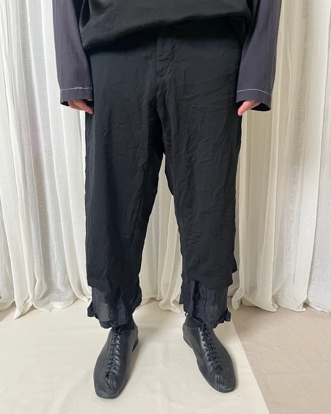 요지야마모토 레이어드 링클 팬츠 Y’s yohji yamamoto 상품이미지1
