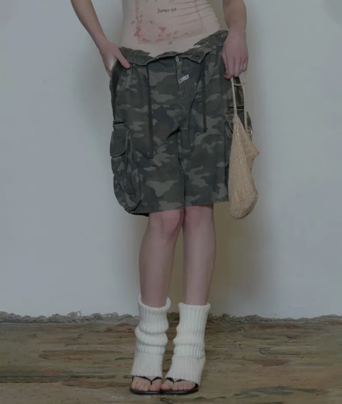Twill Cargo Half Pants Forest Camo 상품이미지1
