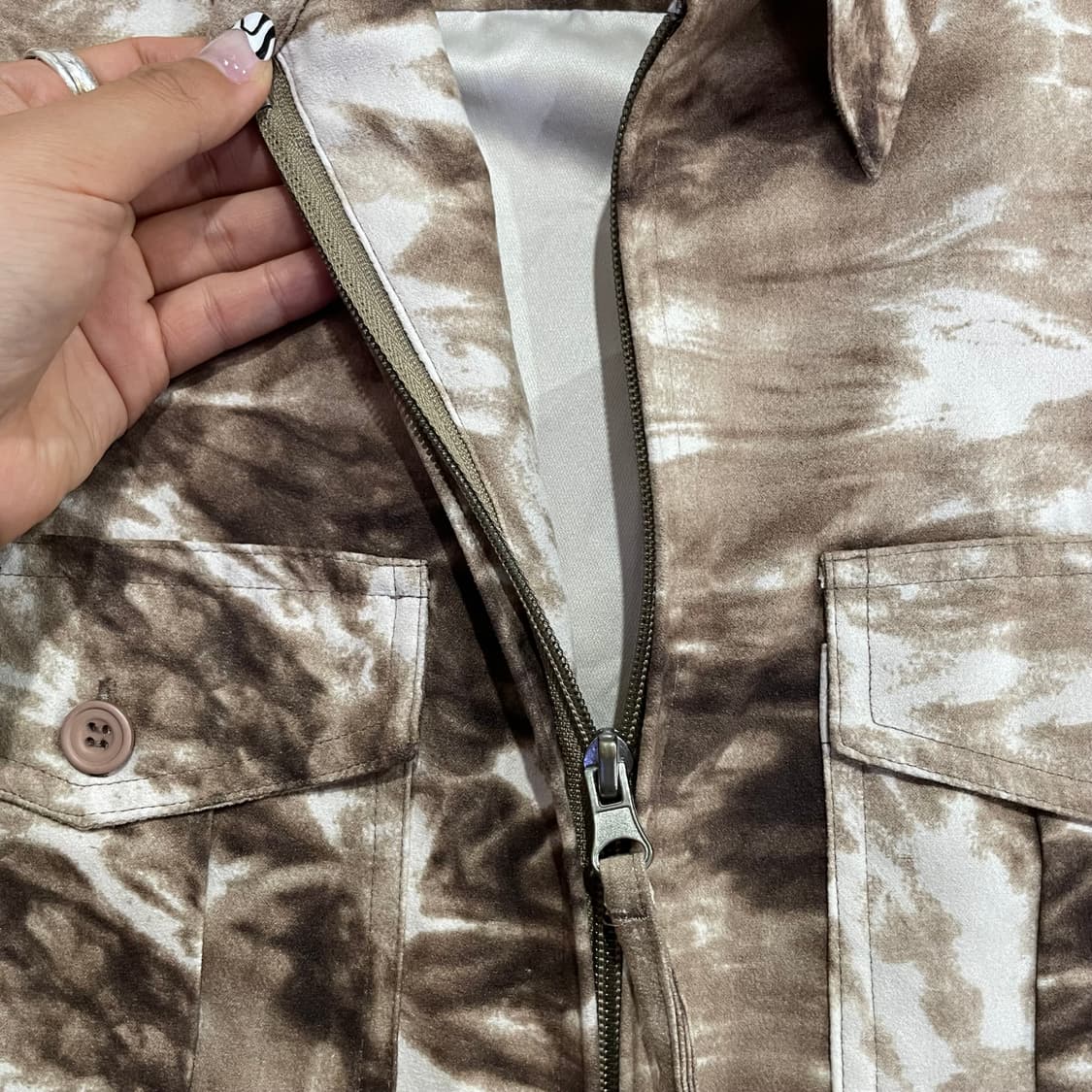 ALLIX DESIGN 스웨이드 타이다이 반팔 집업 상품이미지6