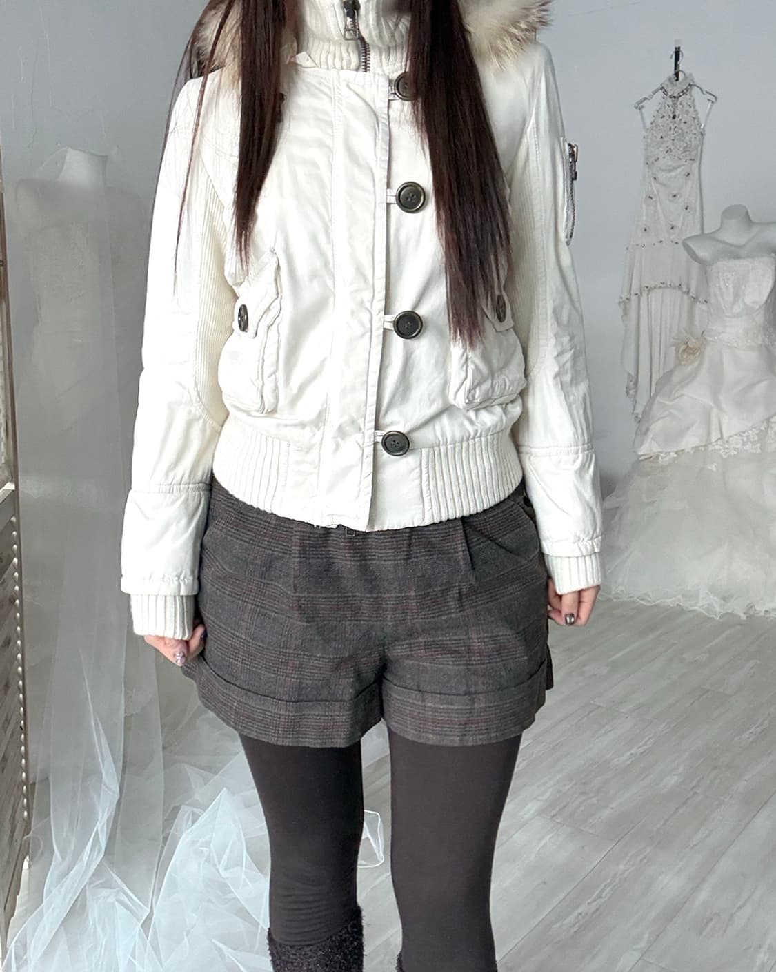 Deep mute brown wool pants 상품이미지3