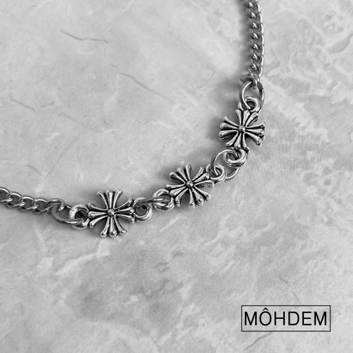 [Unisex] 크로스3 실버 크롬 체인팔찌 상품이미지4