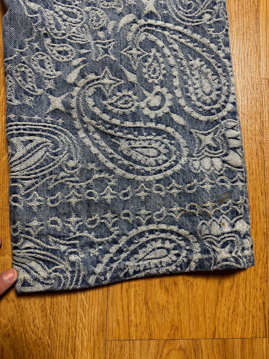 34)슈프림 자카드 반다나 배기진 블루 상품이미지9