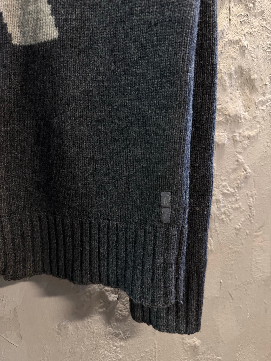 L 아르마니익스체인지 ARMANI 빅로고 집업 니트 램스울 차콜 상품이미지2