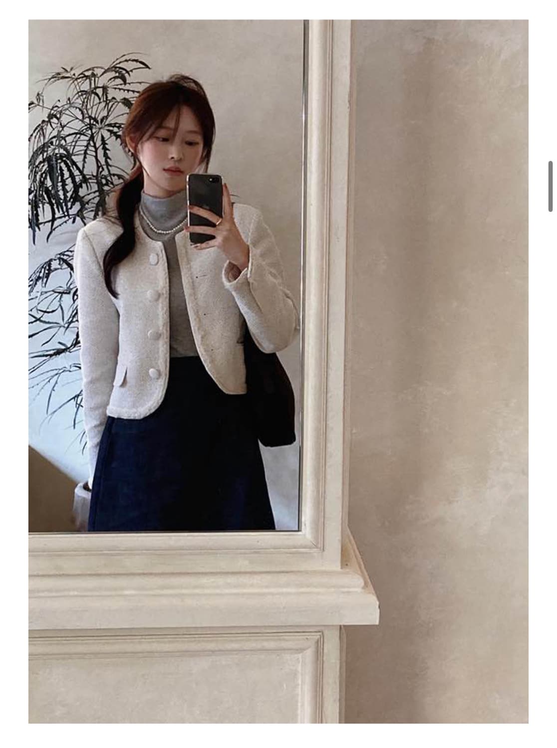 마론에디션 24 스프링 화이트 코튼 트위드 자켓 상품이미지5