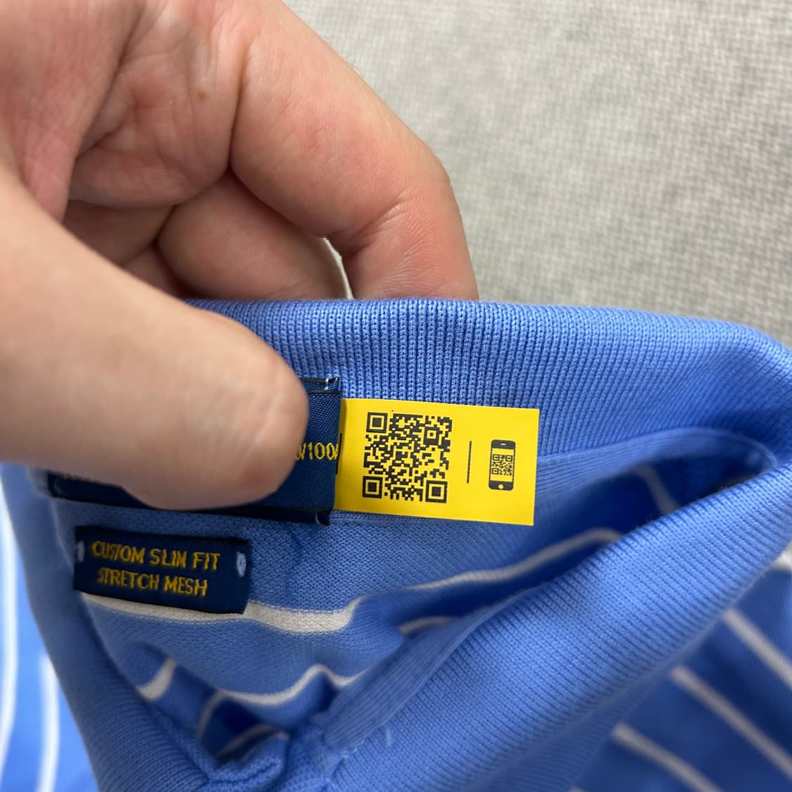 폴로 QR라벨 스트라이프 카라티(L) 상품이미지3