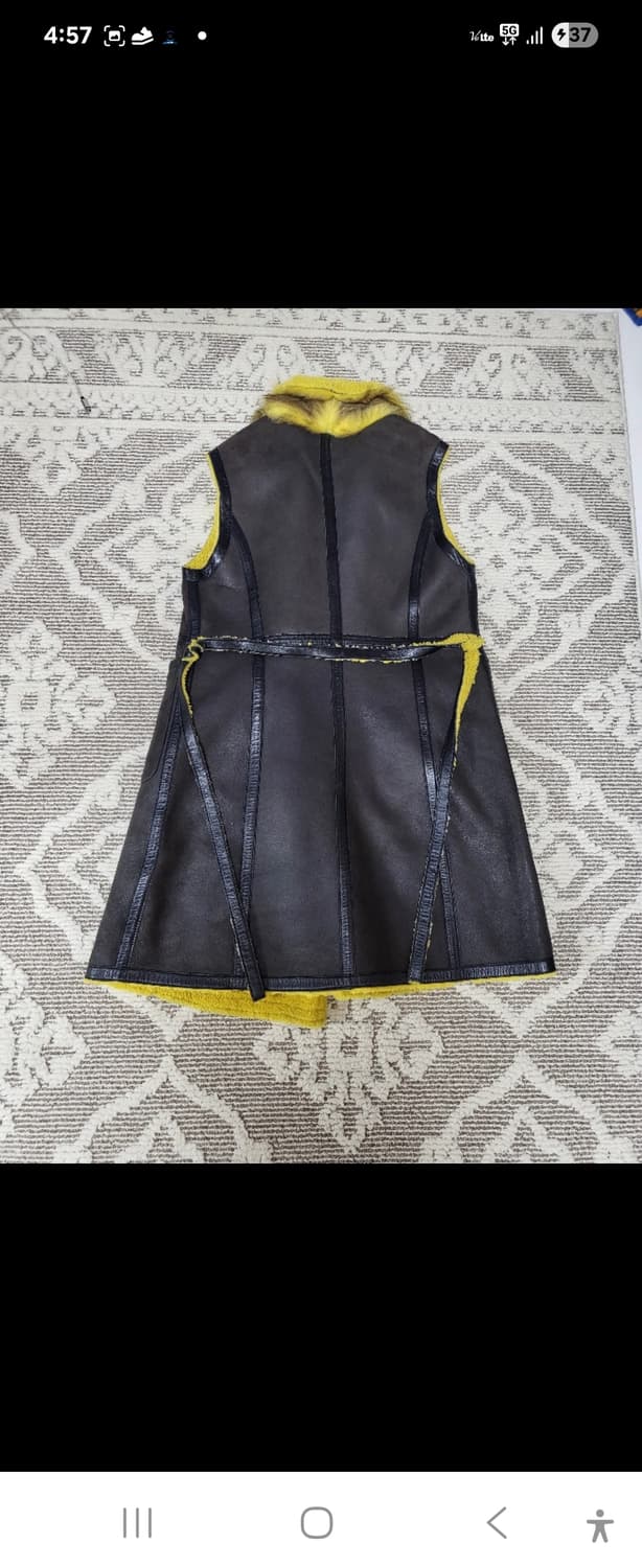 천연 양가죽  롱 무스탕 조끼 55-66 상품이미지3