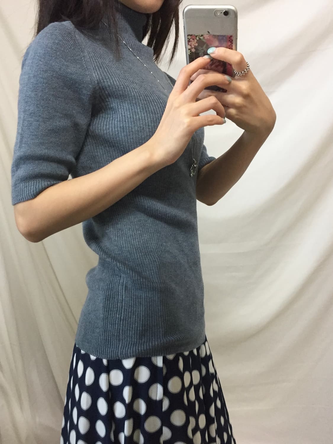 반폴라 니트 탑 상품이미지4