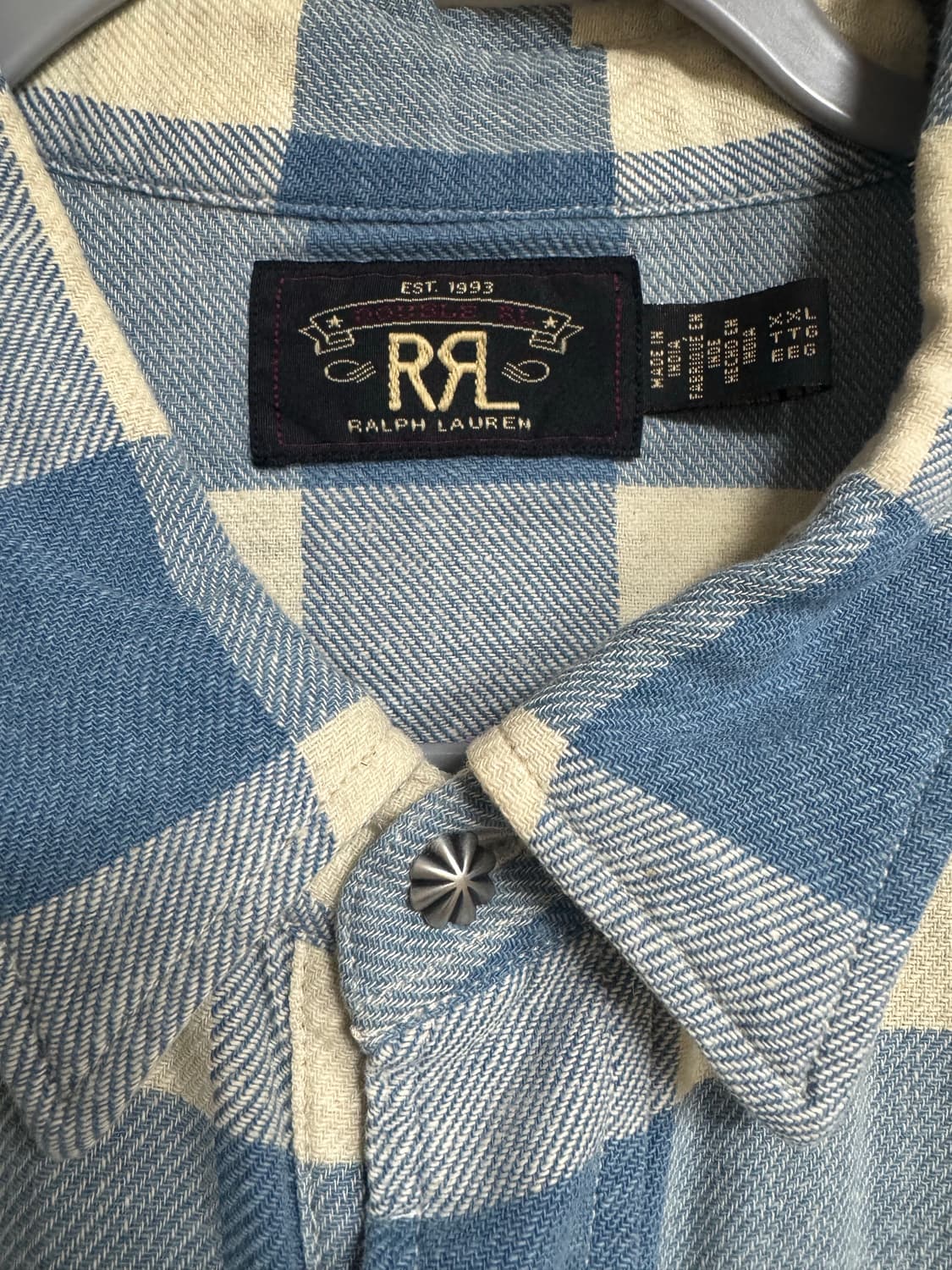 [XXL]더블알엘 웨스턴셔츠 인디고크림 상품이미지3