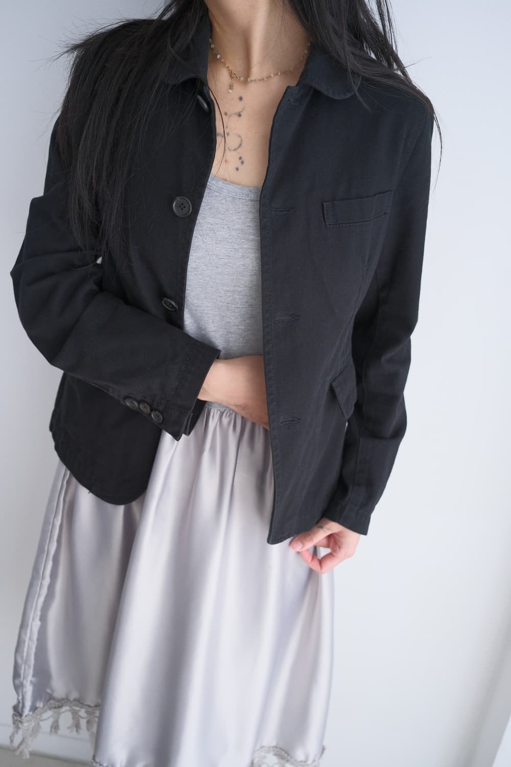 Round collar cotton jacket  상품이미지4
