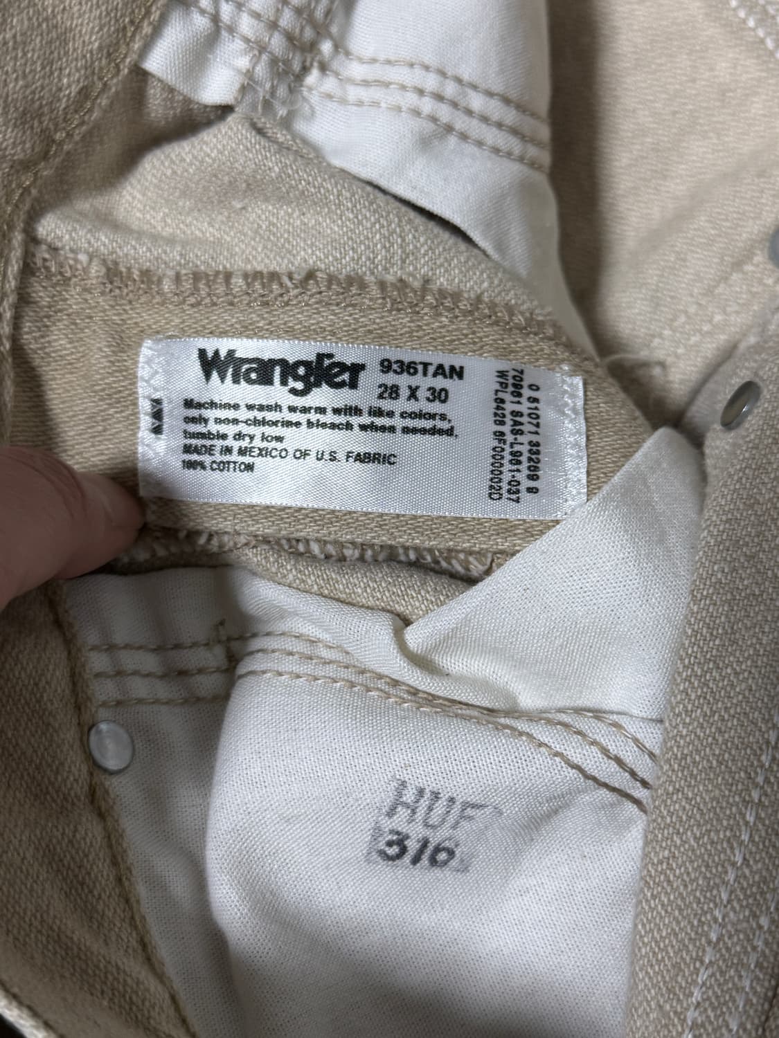 90s 랭글러 카우보이컷 슬림핏 데님팬츠 936tan 상품이미지6