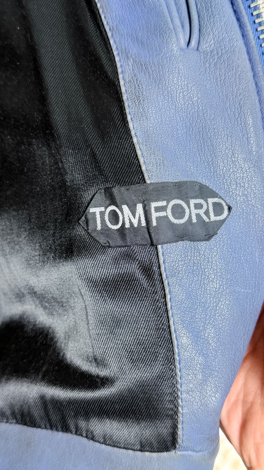 톰포드 램스킨 모토레더자켓 블루 46 상품이미지7