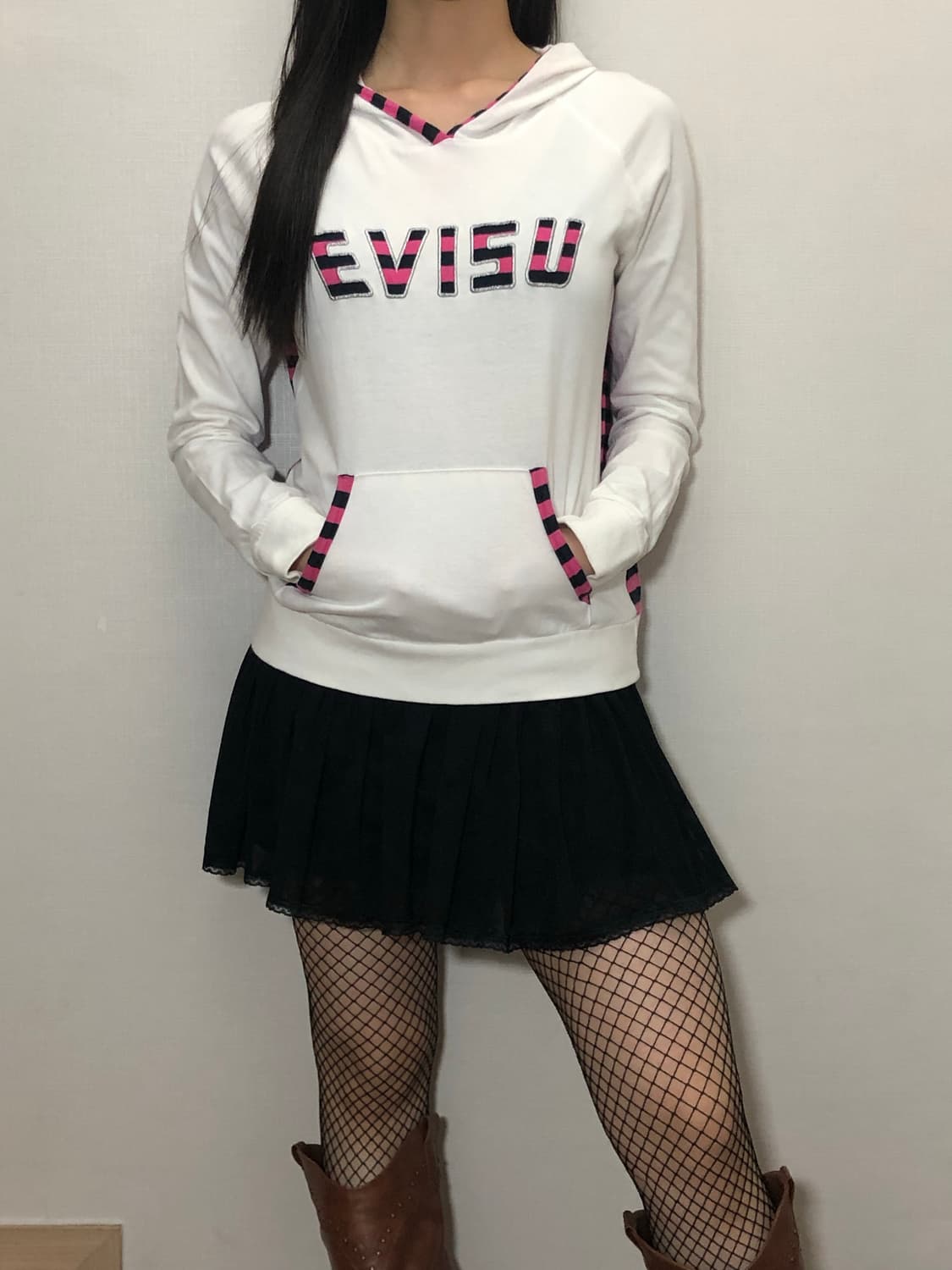 빈티지 에비수 펑크 스트라이프 후디 상품이미지1