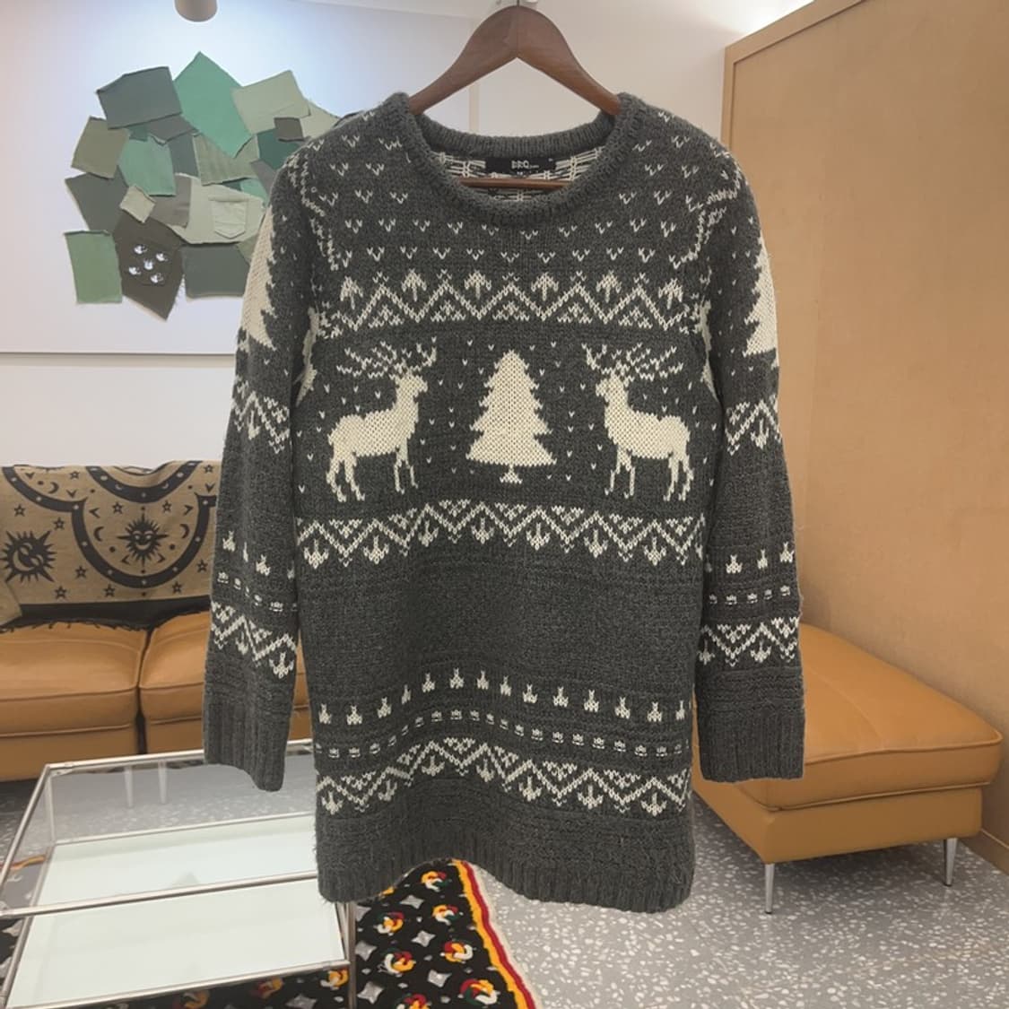 ERQ 빈티지 폭닥 노르딕 코위찬 오버핏 니트 90 C07252 상품이미지3