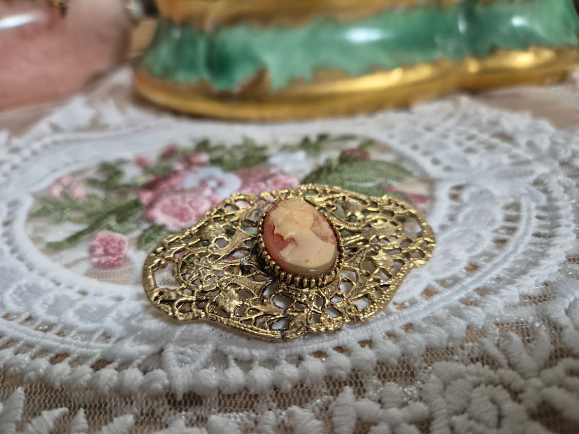vintage) 1950s 카메오 브로치 상품이미지1