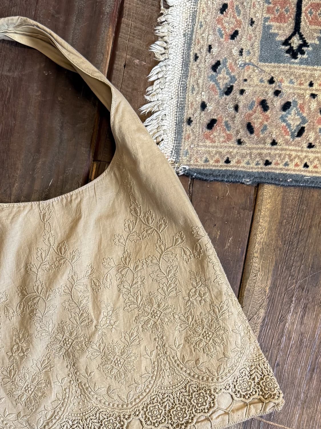 Crochet Embroidered Linen Bag 0089 상품이미지4