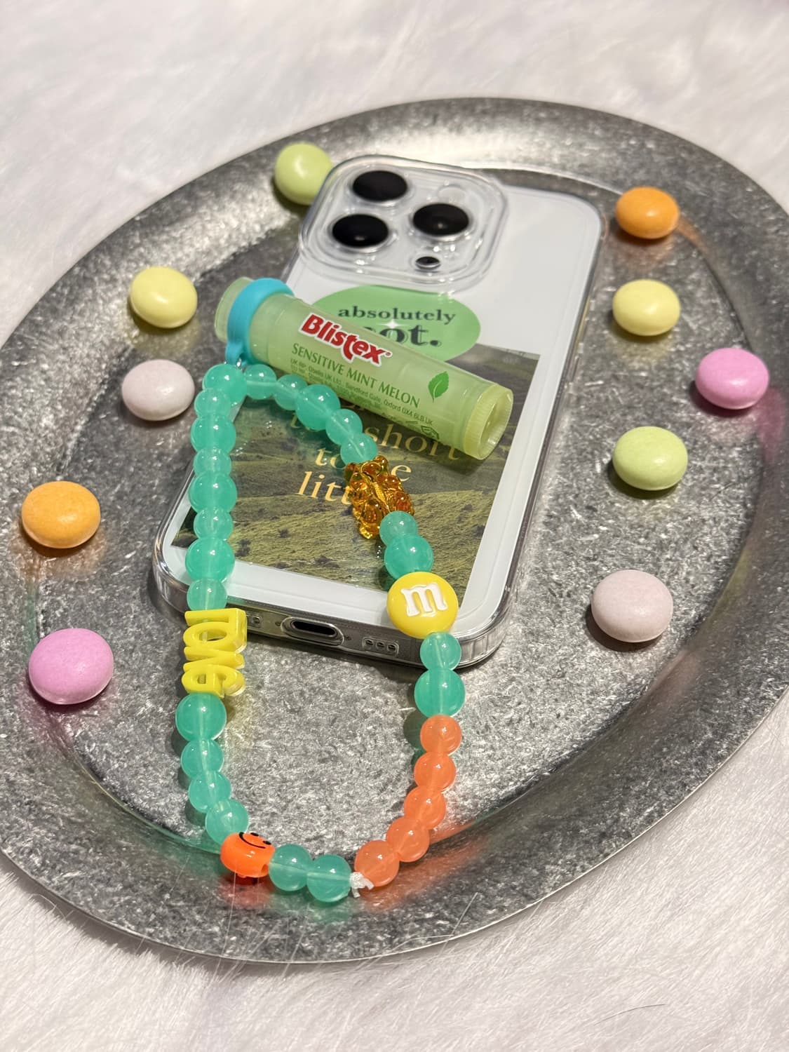 gesumchure 키치 비즈 립밤 키링 💛 (립밤 랜덤 배송) 상품이미지1