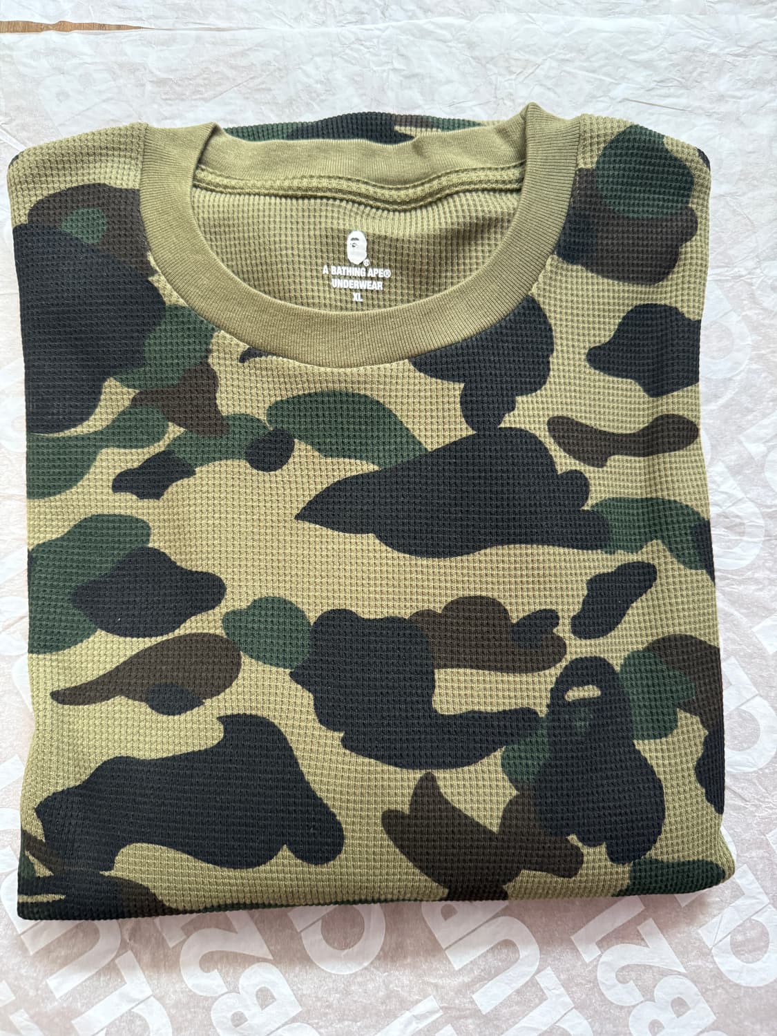 베이프 25fw 1st 카모 써멀 긴팔 티셔츠 그린 XL 상품이미지2