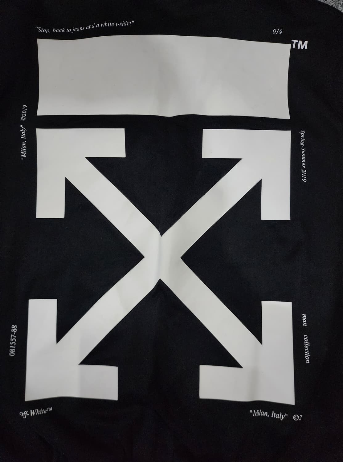 오프화이트 애로우 로고 블루종 봄버 자켓 L 상품이미지8