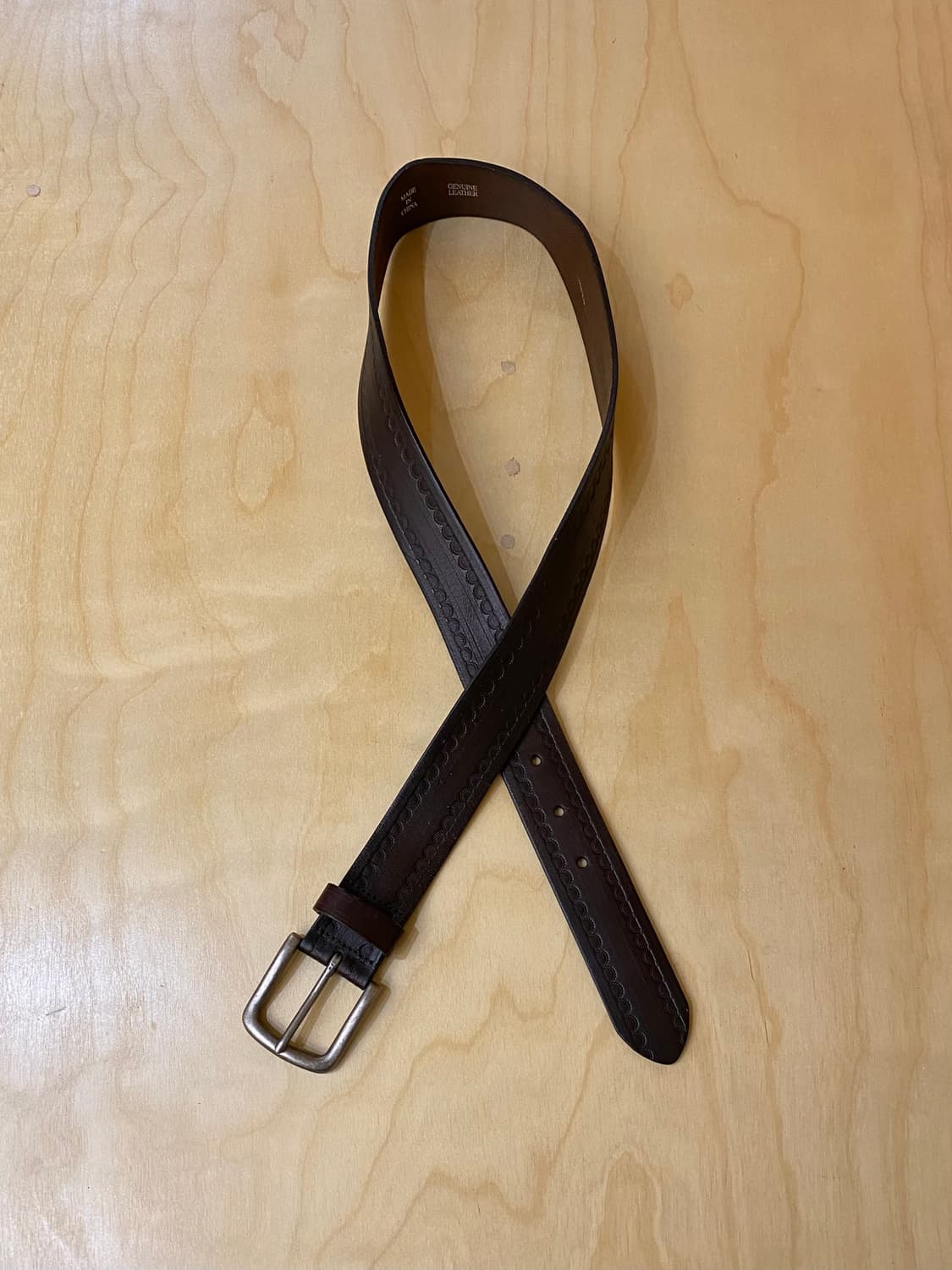 VTG carving leather belt 빈티지 음각 레더 벨트 상품이미지2