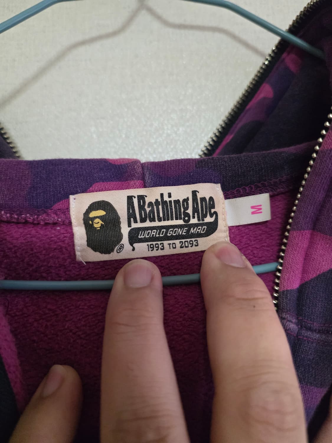 [여성 M] 베이프 퍼플 풀카모 크롭 샤크후드집업 상품이미지3