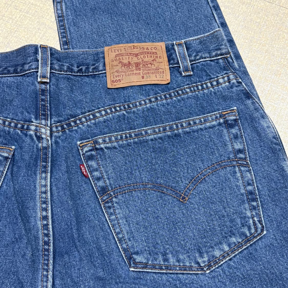 90s USA🇺🇸 리바이스 505 오렌지 탭 블랙 중청 상품이미지6