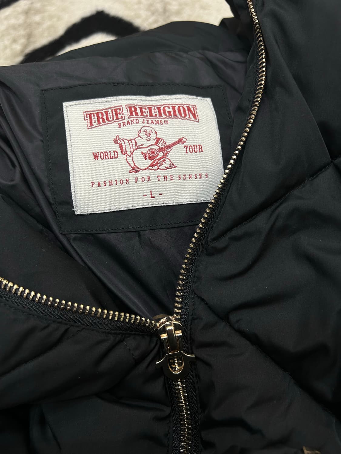 [L]트루릴리전 다이아몬드 퀄팅 빅카라 헤비패딩/블랙 상품이미지6