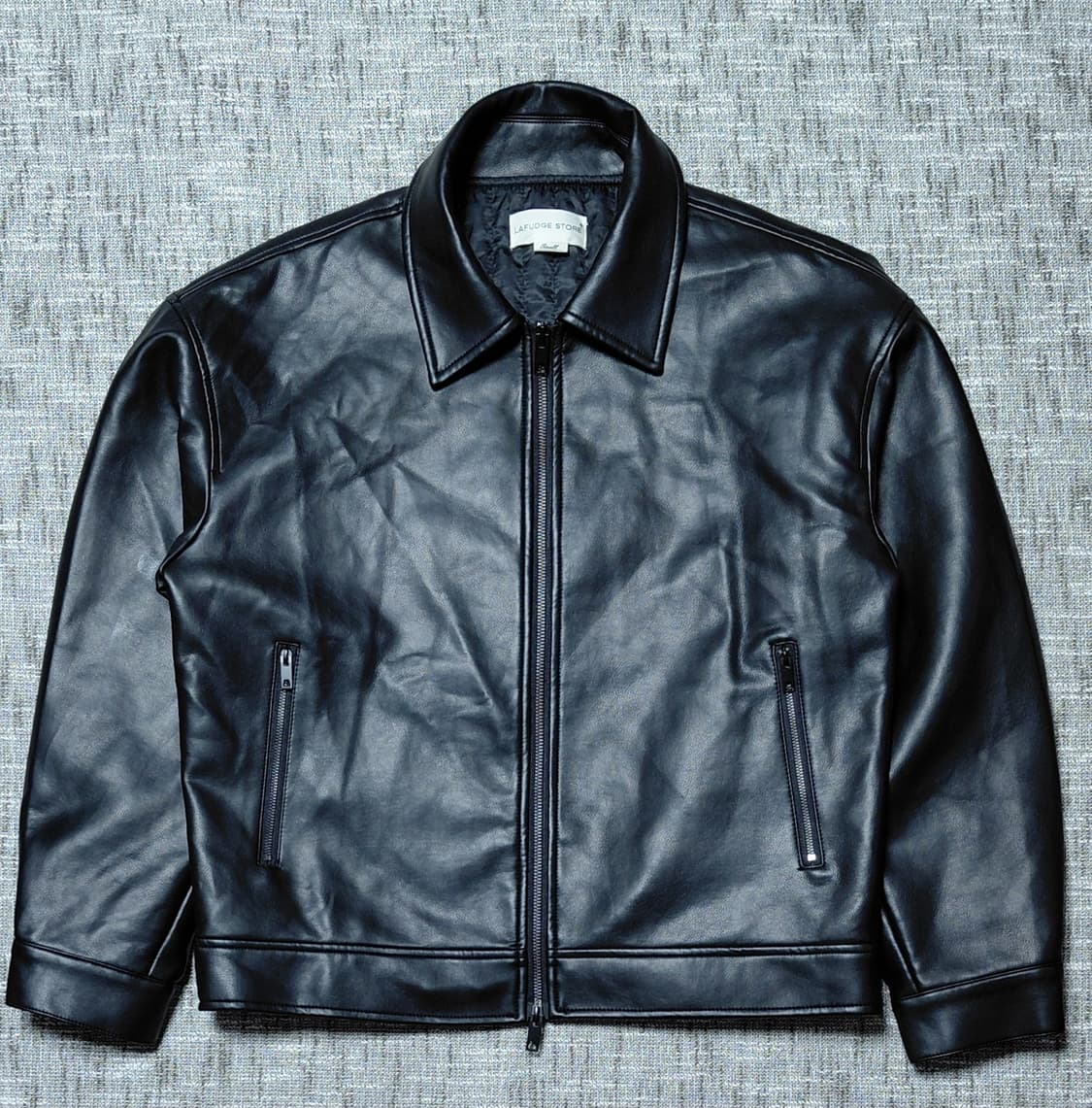 [S/남녀공용] 라퍼지스토어 버핑레더 미니멀 퀼팅 자켓 상품이미지1