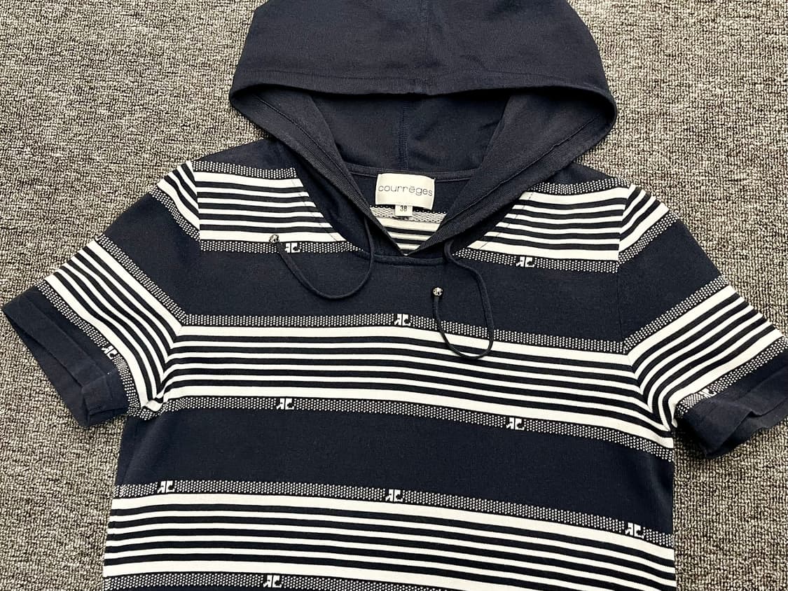 [44~55] courreges 꾸레쥬 후드 반팔 원피스 38  상품이미지2