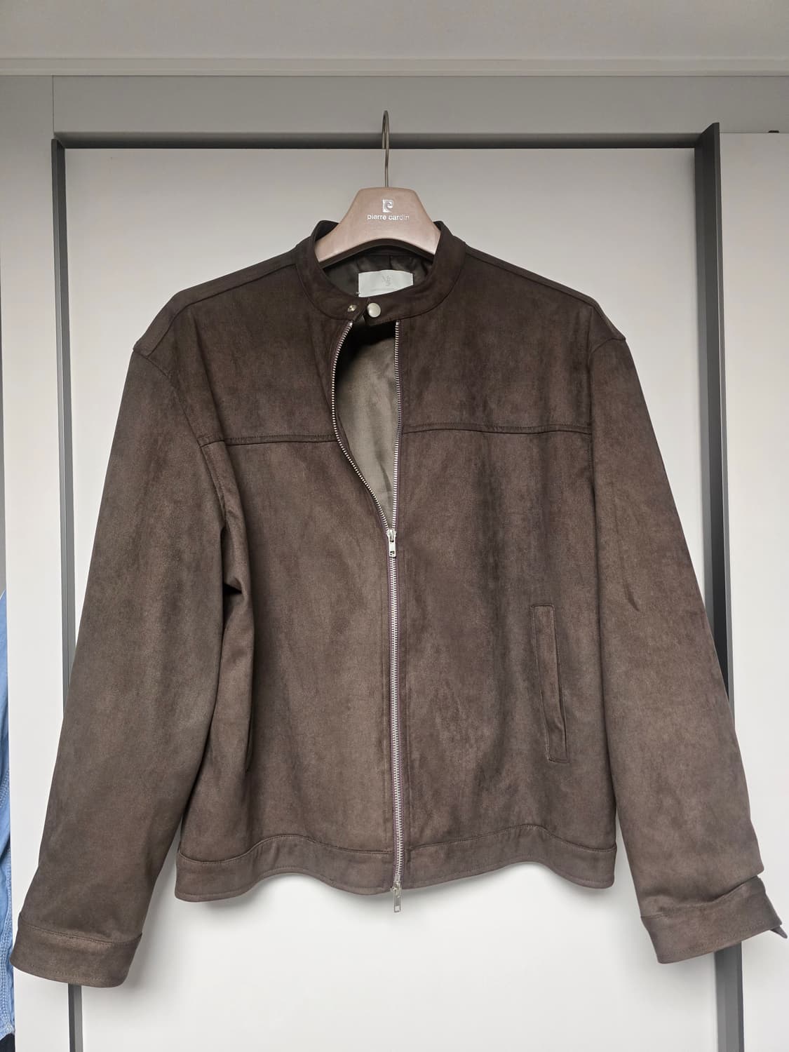 무드인사이드 다크브라운 갈색 스웨이드 바이커 자켓 XL 상품이미지3