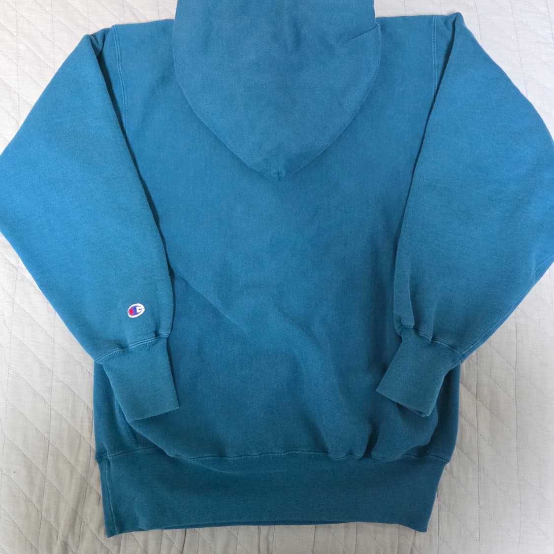 [XXL] 90s 빈티지 챔피온 리버스위브 페이딩 터콰이즈 블루 후드 상품이미지5