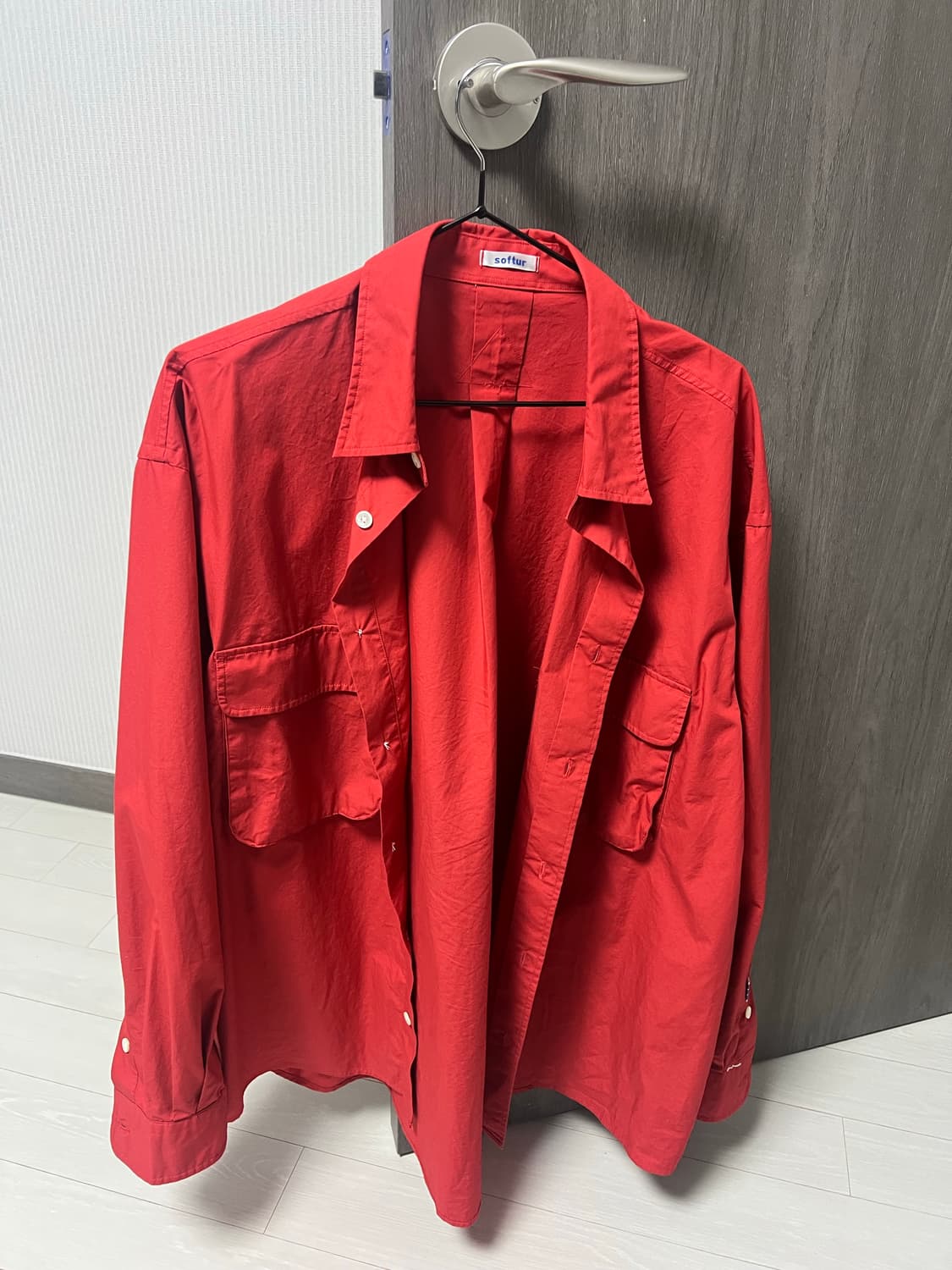 소프터 타이프라이터 와이드 셔츠 오렌지 L사이즈 상품이미지1