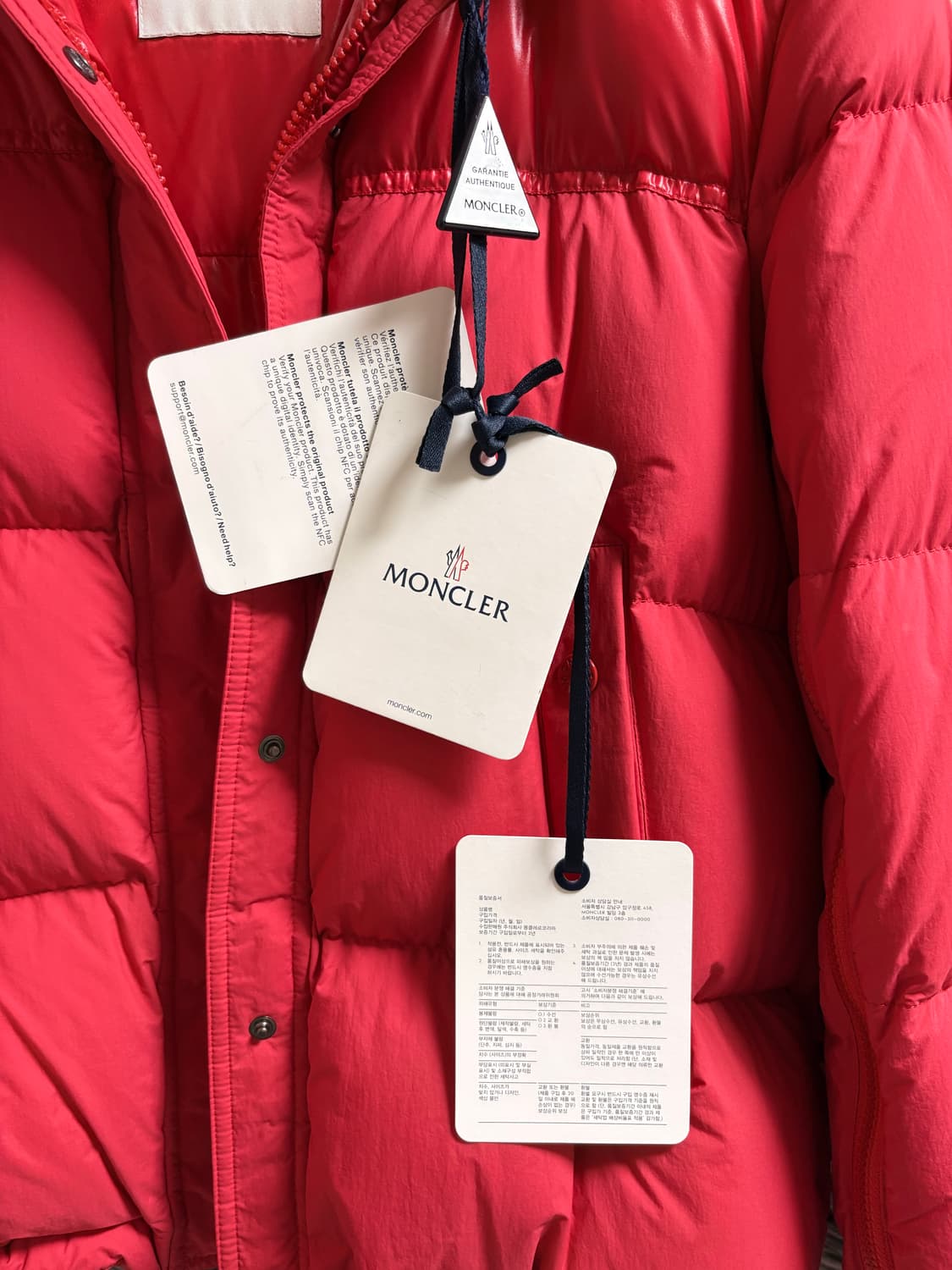 (W) 몽클레르 에티발 쇼트 다운 자켓 레드 - 22FW 상품이미지6