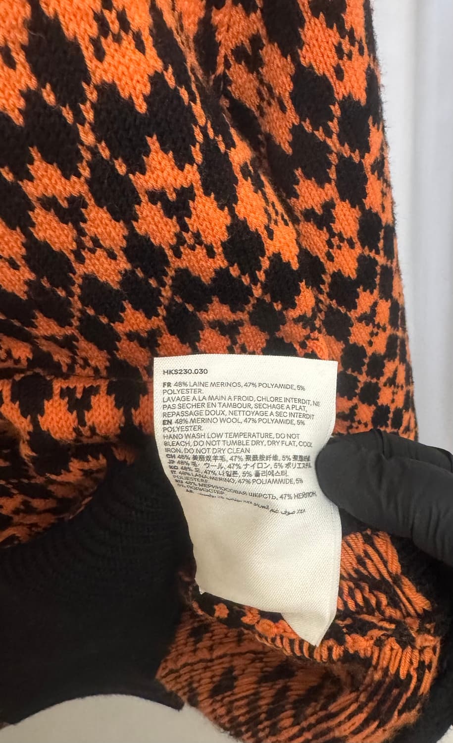 AMI 아미 아가일 니트 (블랙/오렌지) 상품이미지8
