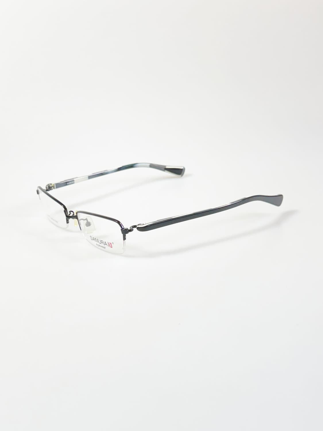 SAMURAI EYEWEAR 블랙 반무테 스퀘어 메탈 빈티지 안경 상품이미지3