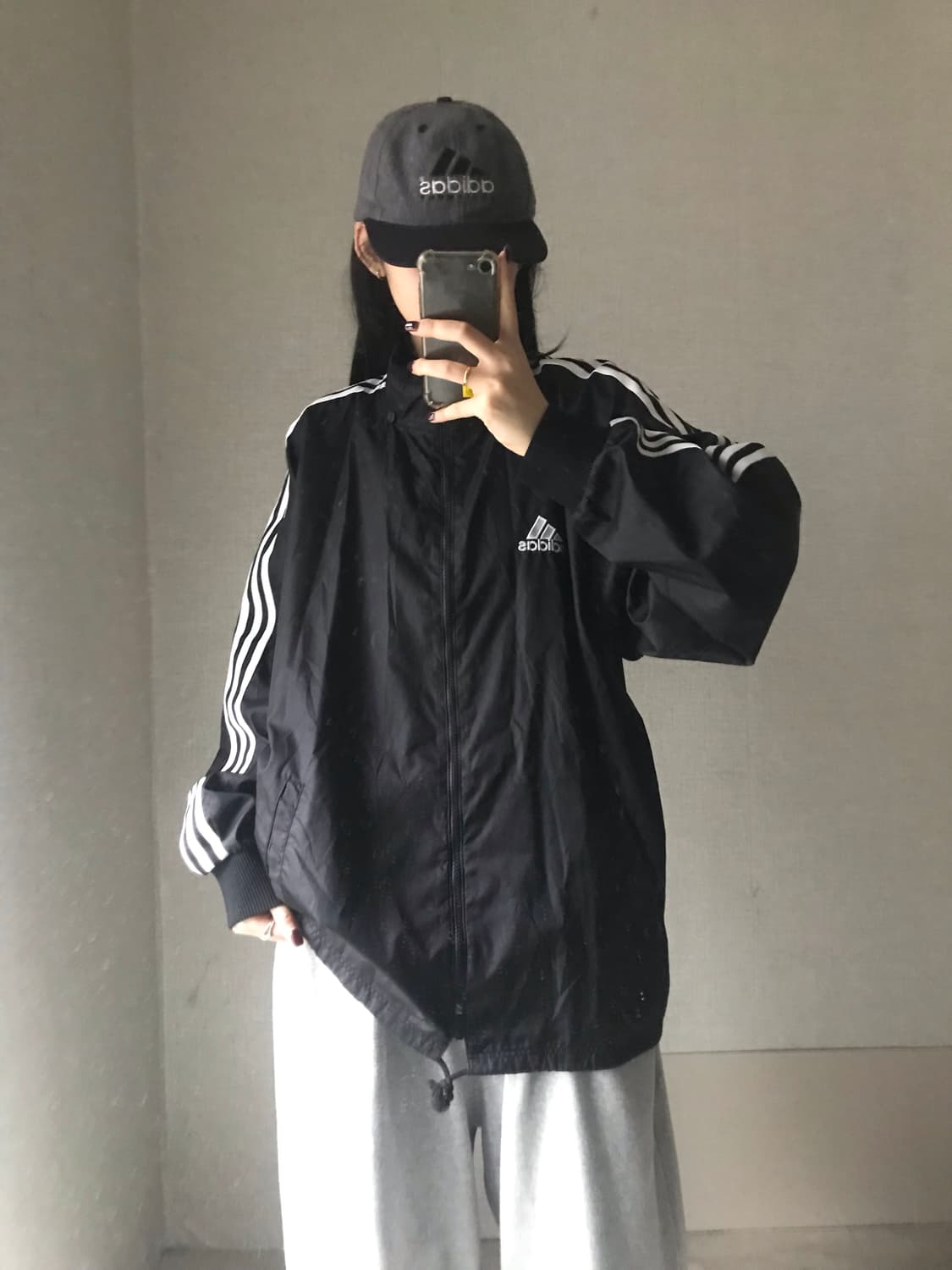 아디다스 90s 블랙 오버핏 바람막이 상품이미지1