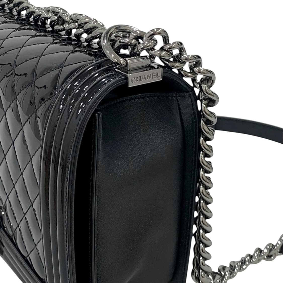 샤넬 보이백 라지 플랩백 CC 은장 페이던트 레더 상품이미지7