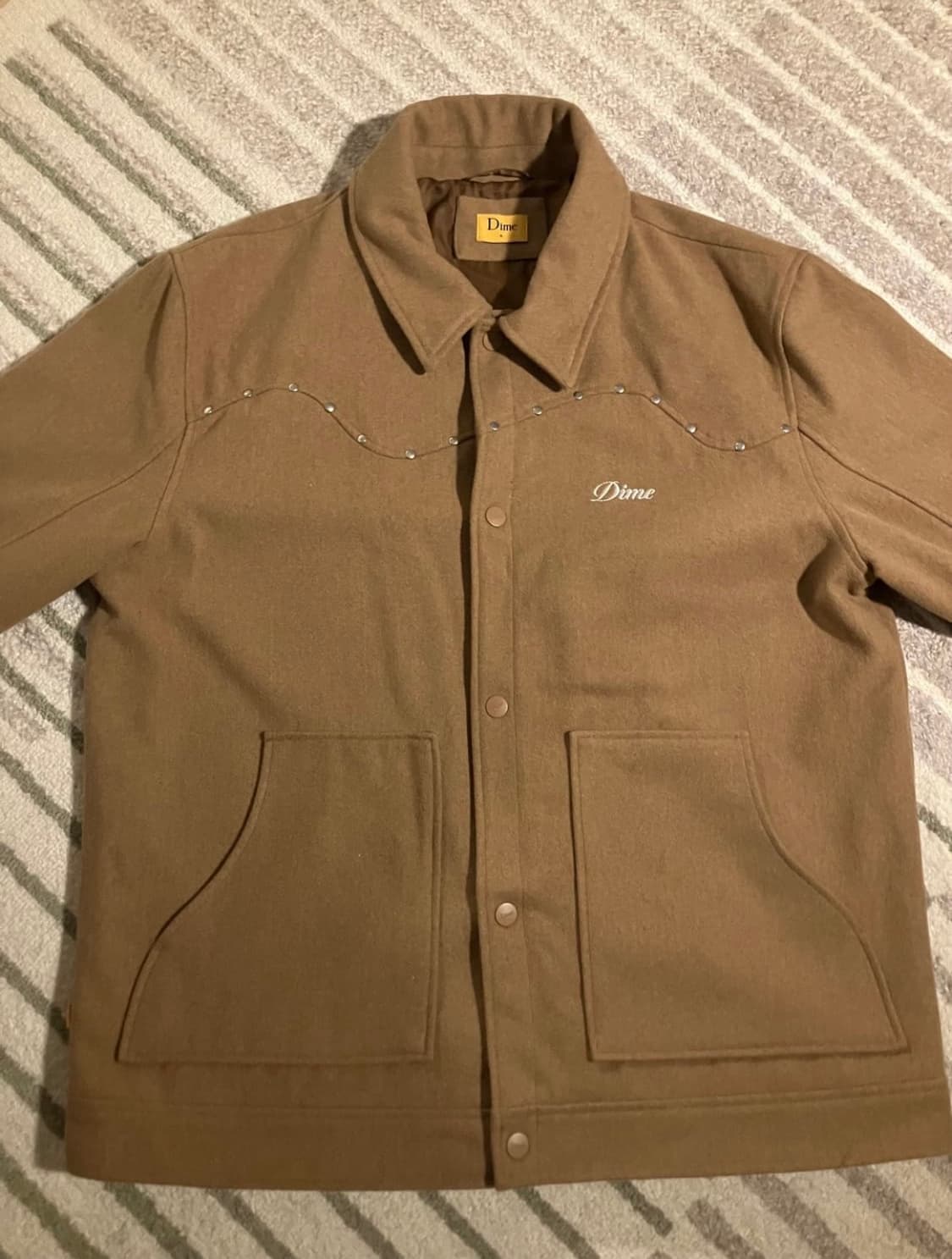 Dime 다임 스케이트보드 울 보머 자켓 탄 XL 상품이미지1