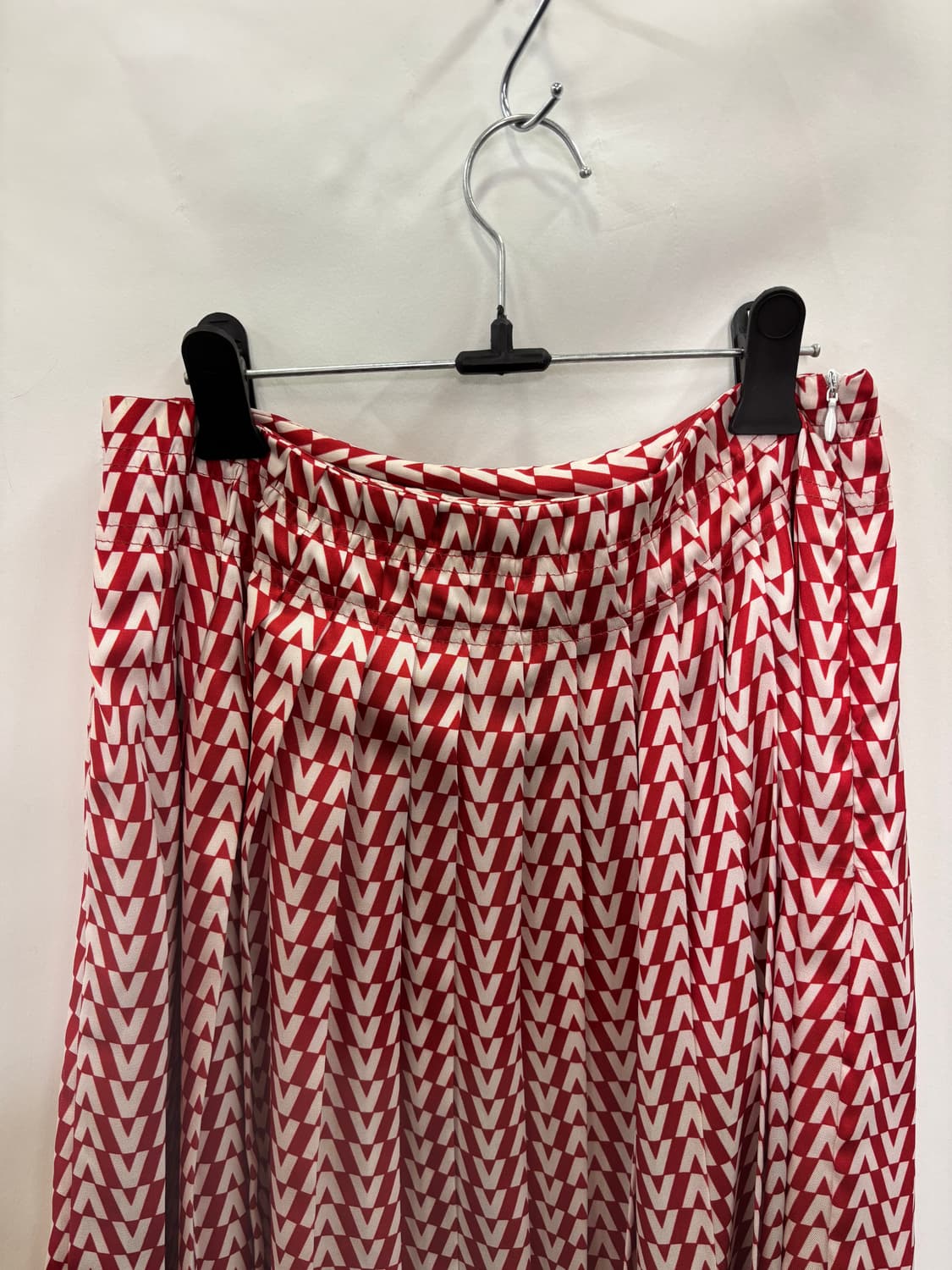 V 로고 모노그램 프린트 실크 롱 스커트 S 상품이미지2