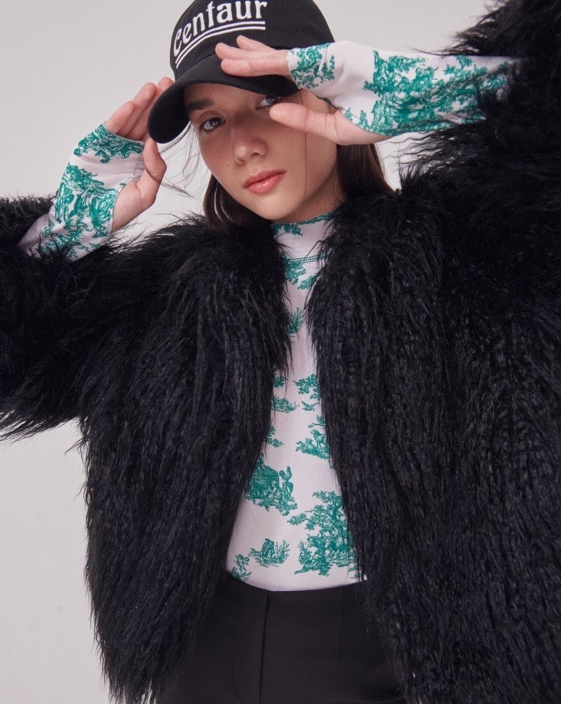 CENTAUR TANGLED ECO FUR JACKET [BLACK] 상품이미지2