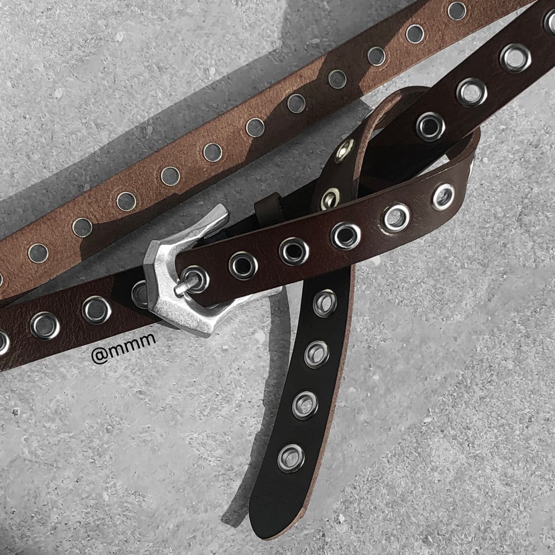 [Unisex] 아일렛 웨스턴 가죽 벨트 브라운 상품이미지4