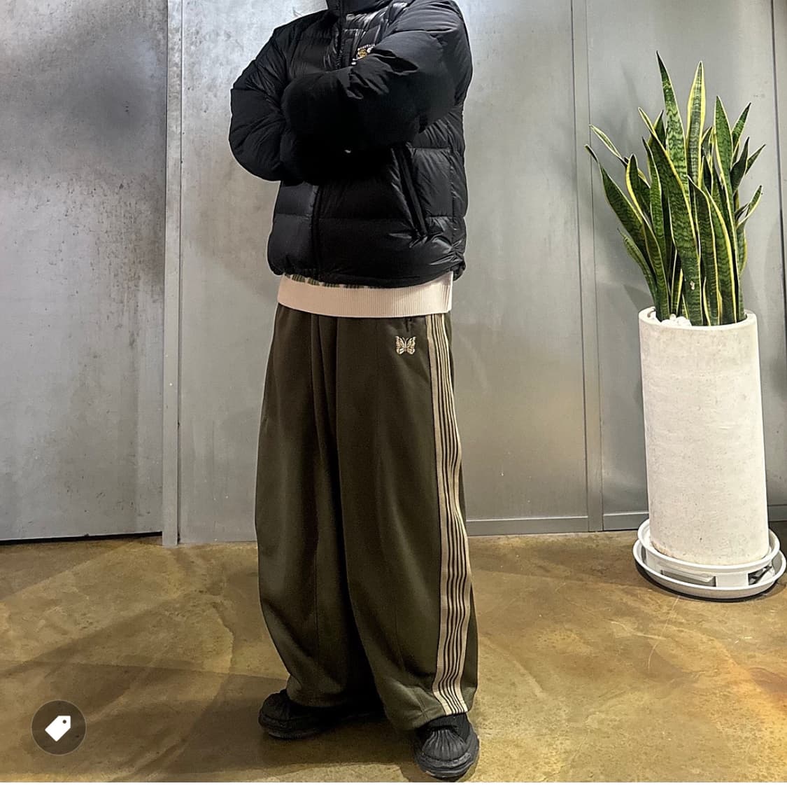 (택만뗀새상품)[S]니들스 LHP HD 트랙팬츠 폴리스무스 와이드 올리브 상품이미지1