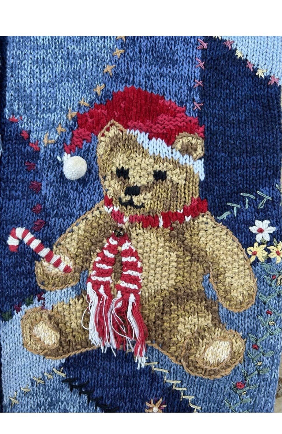 빈티지 곰돌이 크리스마스 가디건 핸드메이드 가디건 모리걸 테디베어 니트 상품이미지3