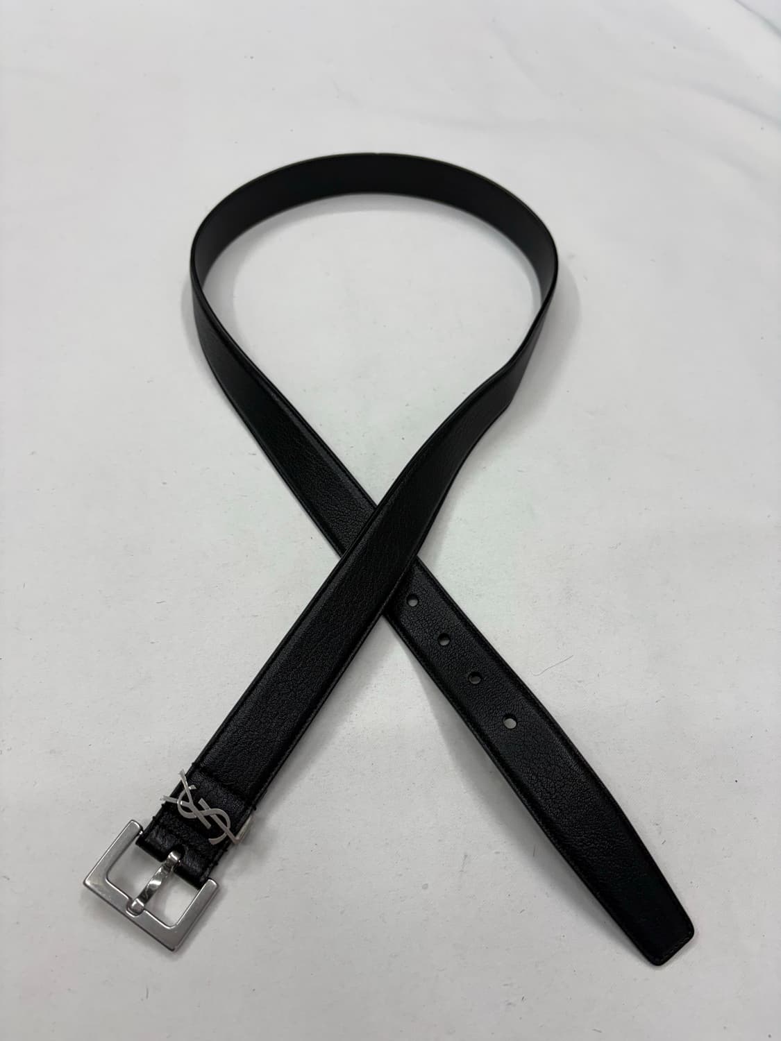 생로랑 YSL 실버 로고 블랙 레더 벨트 상품이미지9