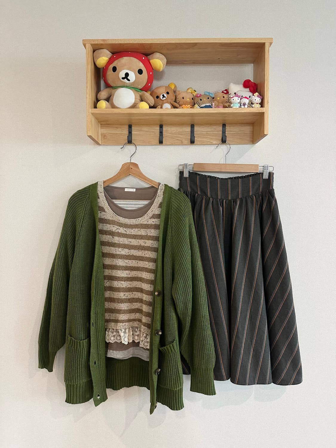 jpn 말차코어 하구미 스즈코 모리걸 히피 아오이유우 레이어드 코디세트 상품이미지1