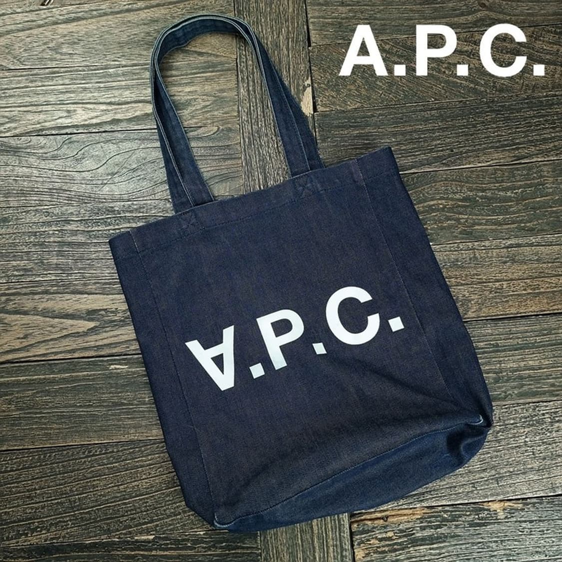 [아페쎄] 빅로고 프린팅 데님 토트백 P01626 상품이미지1