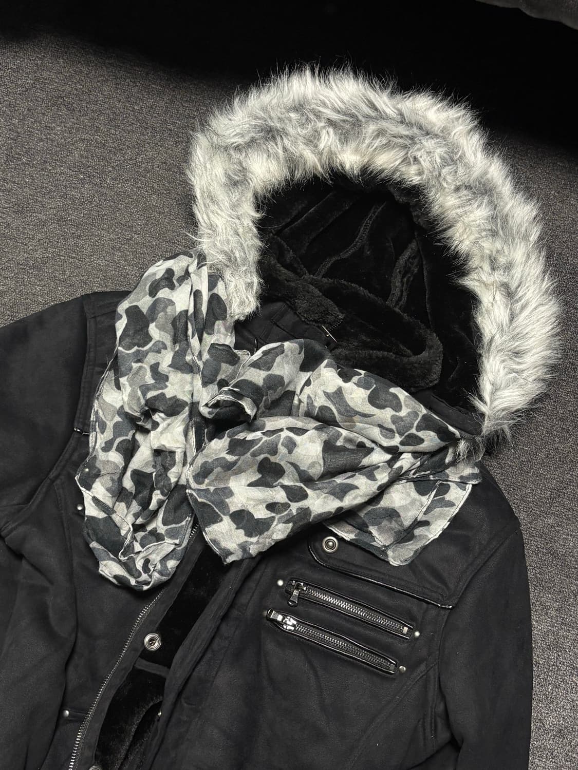 Vintage punk Camo wool muffler 상품이미지1